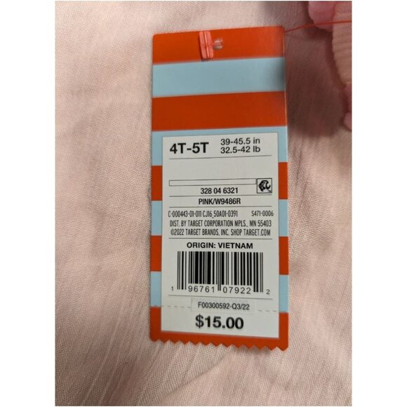 Cat & Jack Toddler Girl’s Rainbow Beach Cover Up Dress Pink Size 4T-5T - Picture 6 of 6